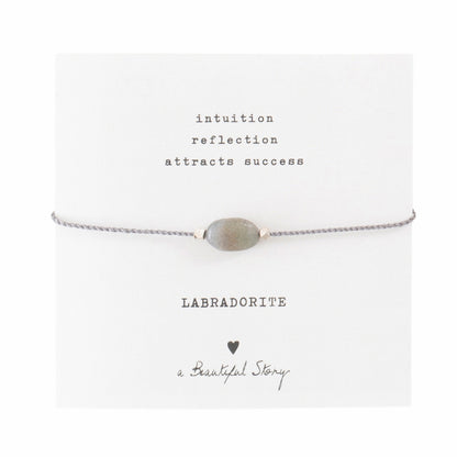 Edelsteinkarte Labradorit Silber Armband