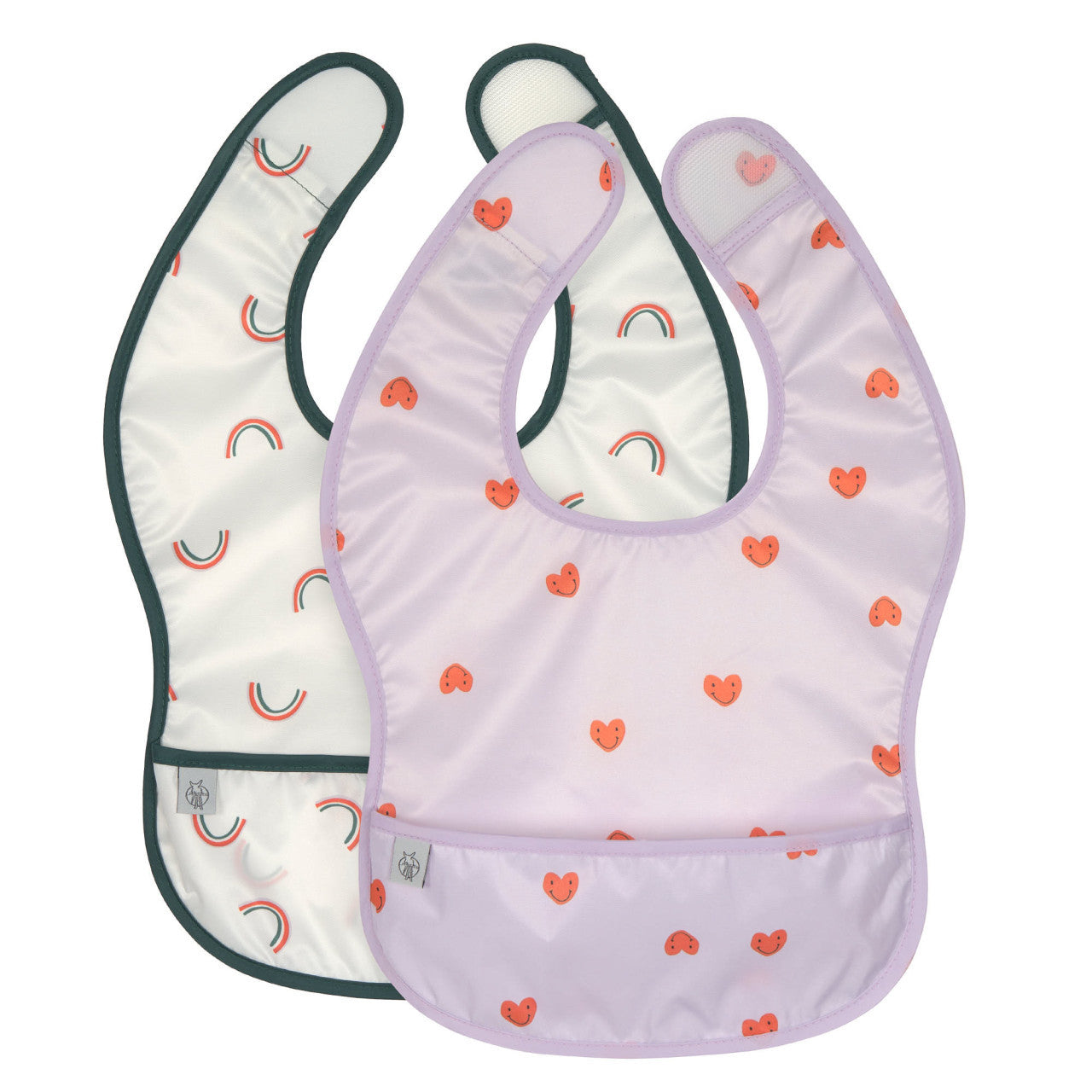 Lätzchen mit Auffangtasche Happy Rascals Herz  2 Stk