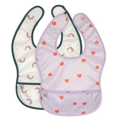 Lätzchen mit Auffangtasche Happy Rascals Herz  2 Stk