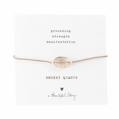 Edelsteinkarte Rauchquarz Silber Armband