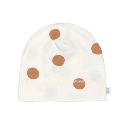 Babymütze Beanie große Punkte Beige