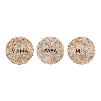 Holzmagnet 3er Set Familie