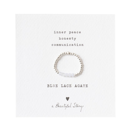 Beauty Blauer Achat Ring M/L