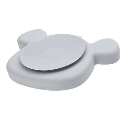 Silikonteller mit Saugfuß Little Chums Mouse Grau