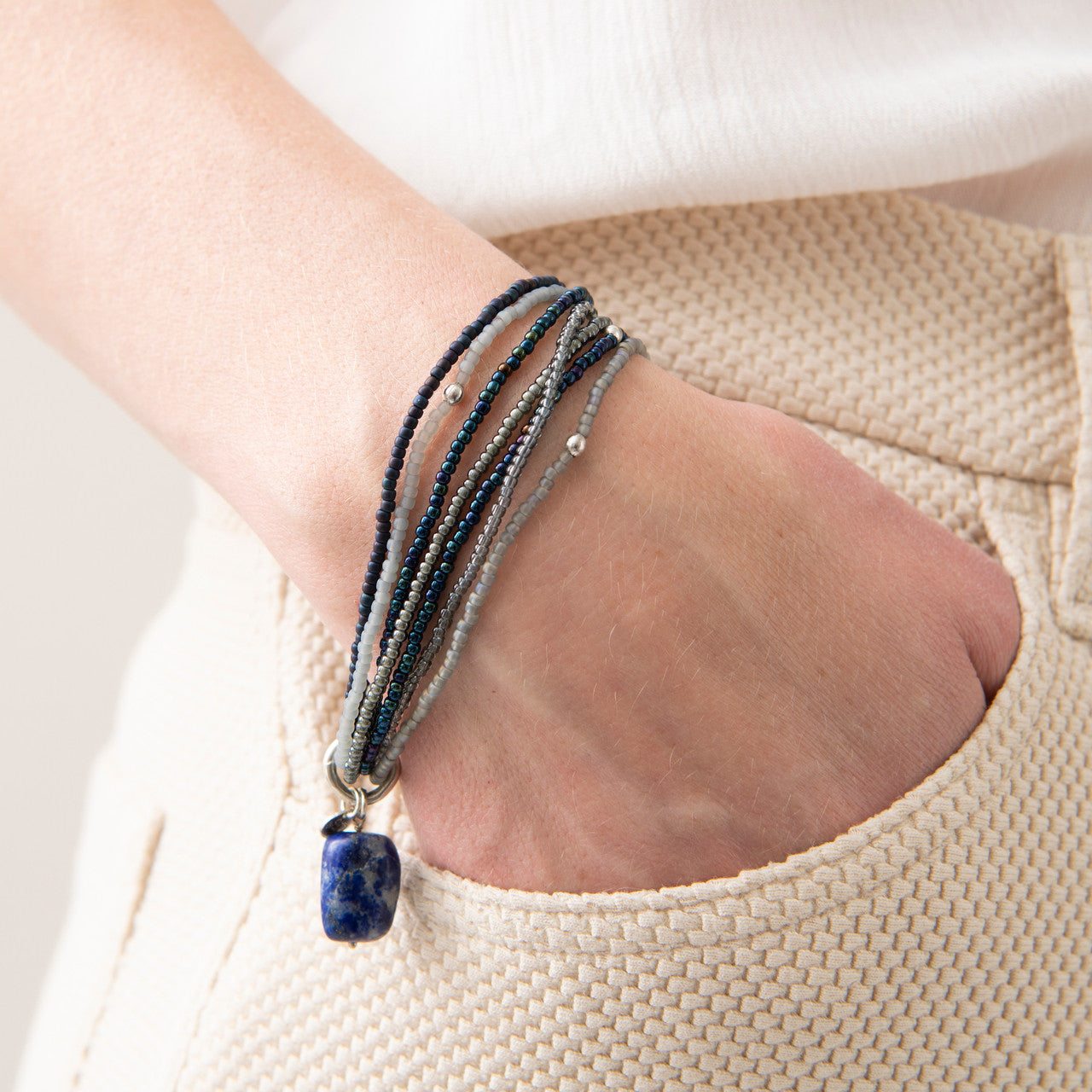 Nirmala Lapislazuli Silber Armband