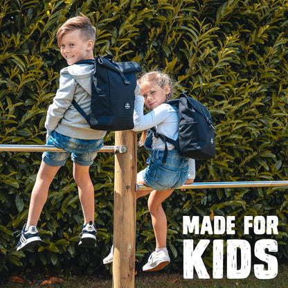 Kinderrucksack Rolltop Aaron schwarz