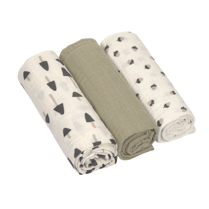 Spucktuch Tannen olivgrün Swaddle & Burp Blanket L