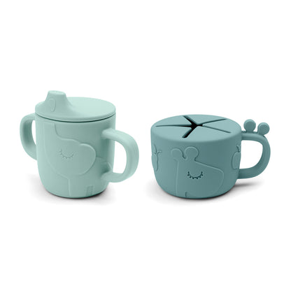 Peekaboo Snack & Trinkbecher Set Deer friends Blau