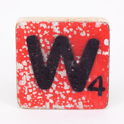 Holzbuchstabe - W - im Scrabble-Style