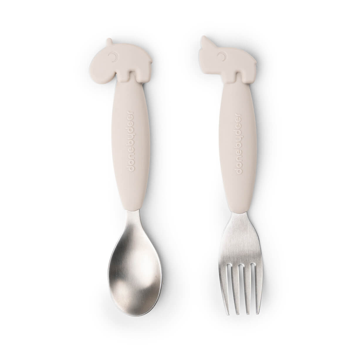 Easygrip Löffel- und Gabelset Deer friends grau