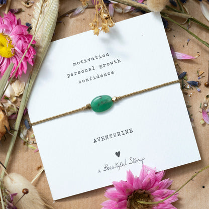 Edelsteinkarte Aventurin Gold Armband