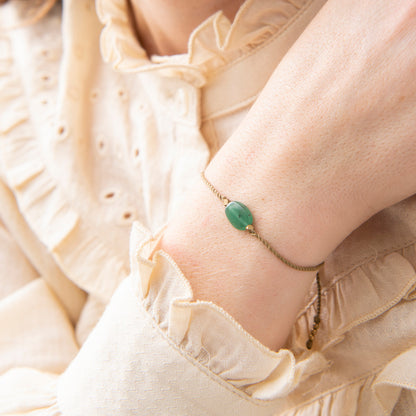 Edelsteinkarte Aventurin Gold Armband