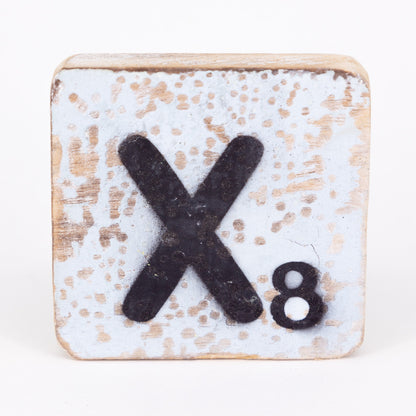 Holzbuchstabe - X - im Scrabble-Style