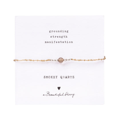 Iris Card Rauchquarz Silber Armband