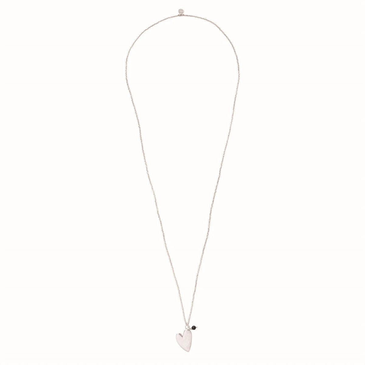 Paradise schwarzer Onyx silberfarbige Halskette