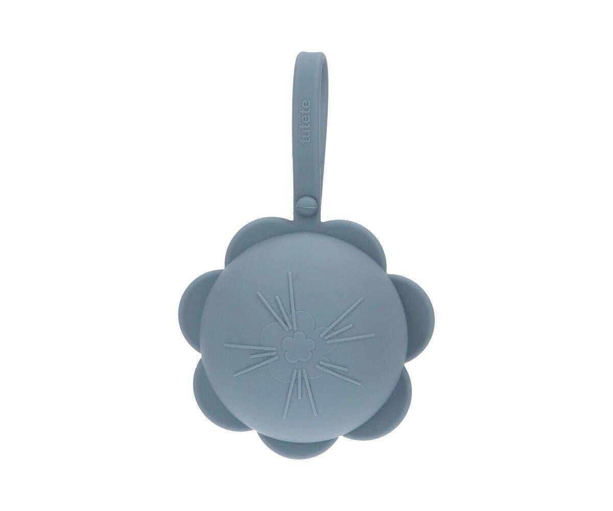 Schnullerhalter Baby Silikon Blume Blue
