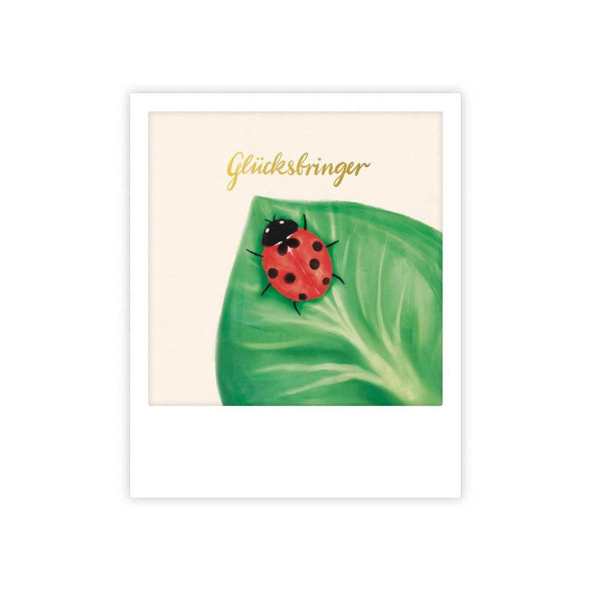 Kleine Postkarte -Glücksbringer