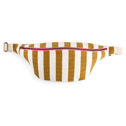 Bauchtasche Elisa Streifen Karamell Ecru