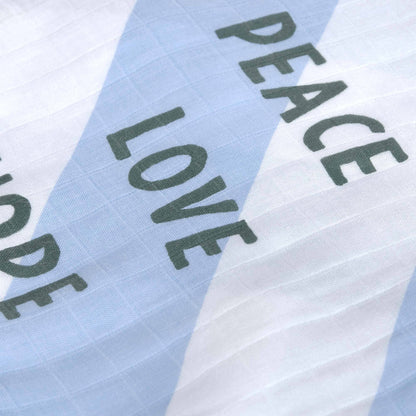 Pucktuch Hope, Peace, Love Heavenly Soft Swaddle  blau