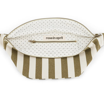 Bauchtasche Elisa Streifen Olive Beige