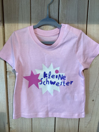 Geschwistershirt kleine Schwester cotton pink