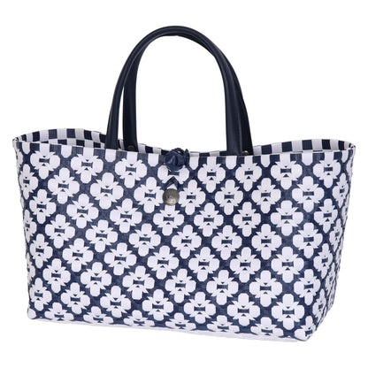 Mini Motif Bag Handbag navy with white pattern size S mit Kunstlederhenkeln