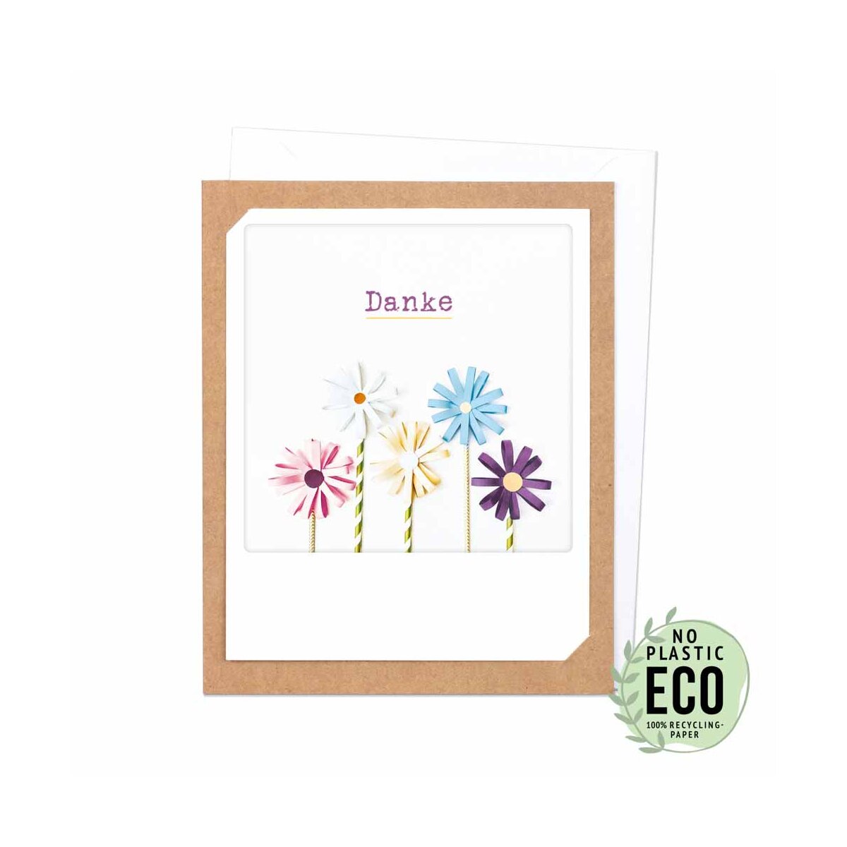 Photo Klappkarte - Danke Papierblumen