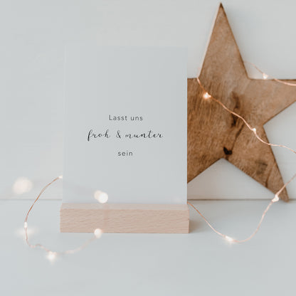 Weihnachtspostkarte Froh & Munter