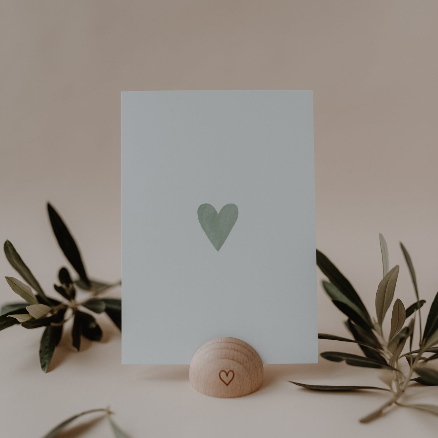 Postkarte Herz Mint
