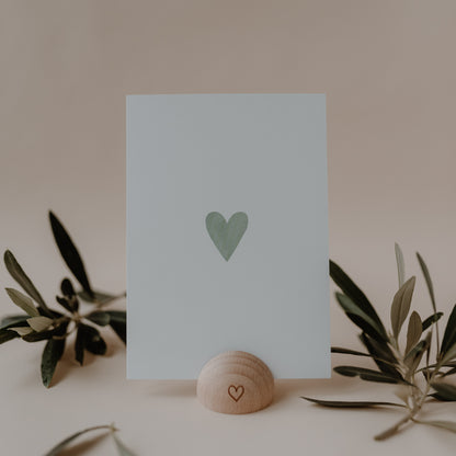 Postkarte Herz Mint