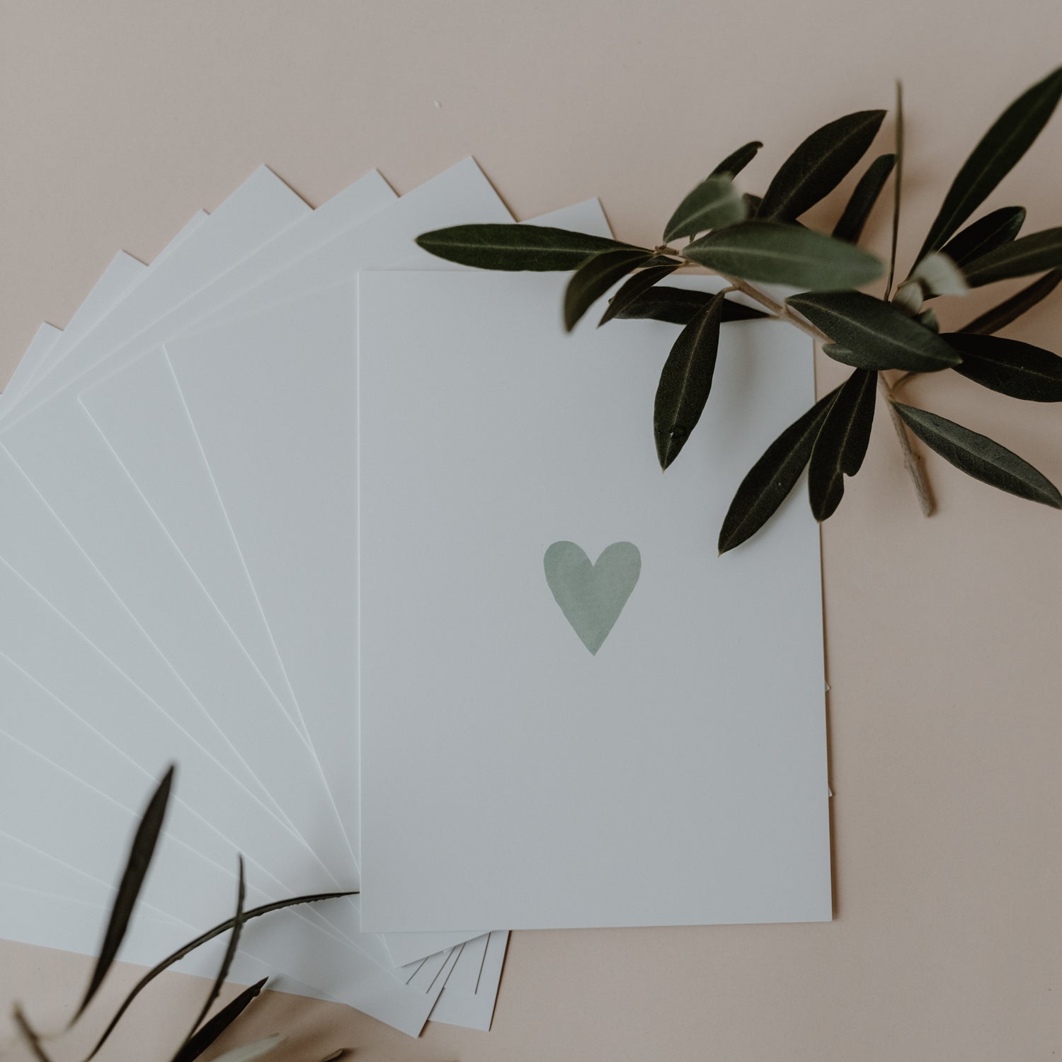 Postkarte Herz Mint